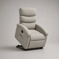 Poltrona relax alzapersona elettrica in tessuto bouclé beige, 76 × 92 × 107 cm