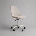 Sedia da ufficio girevole regolabile in poliestere e acciaio, beige, 58 × 58 × 82-92 cm