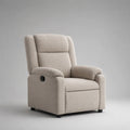 Poltrona reclinabile manuale imbottita in tessuto bouclé beige, 88 × 92 × 105 cm
